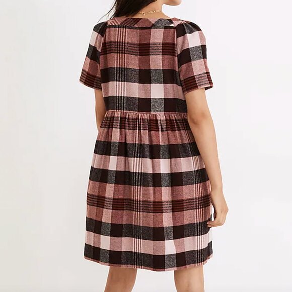 NWOT Madewell Plaid Flannel Allie Mini Dress, Sz XS - Picture 2 of 5